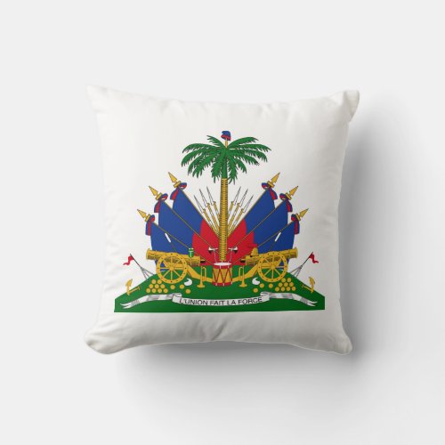 Haitian Coat of Arms Haiti Throw Pillow
