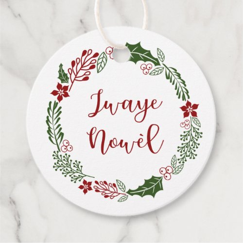 Haitian Creole Merry Christmas Custom Favor Tags