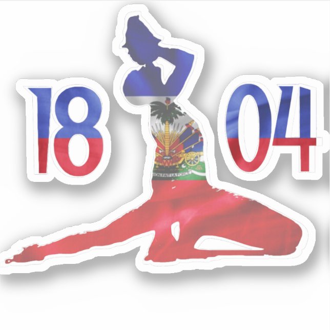 Haitian Flag 1804 Neg Mawon | Haitian Independence Sticker (Front)