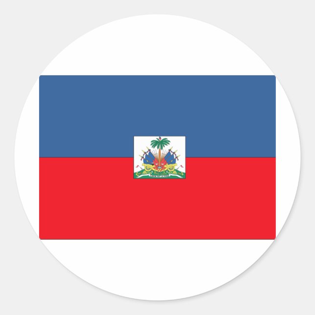 Haitian Flag Classic Round Sticker (Front)
