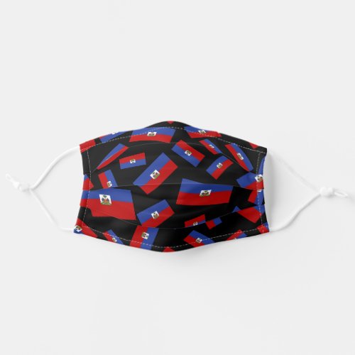 Haitian Flag  Clustered Pattern Adult Cloth Adult Cloth Face Mask