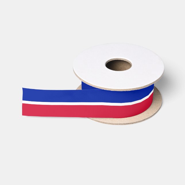Haitian flag colours ribbon, Haiti /sports Satin Ribbon (Spool)