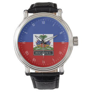 Haitian Flag Custom Name Watch