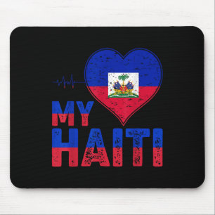 Haitian Flag Day Love Haiti Heart Haitian Roots Ha Mouse Pad