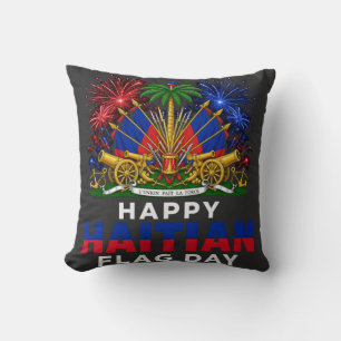 Haitian Flag Day Pride – Ayiti Design Throw Pillow