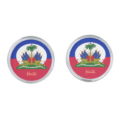 Haitian Flag  Haiti fashion shirt Studs business Cufflinks