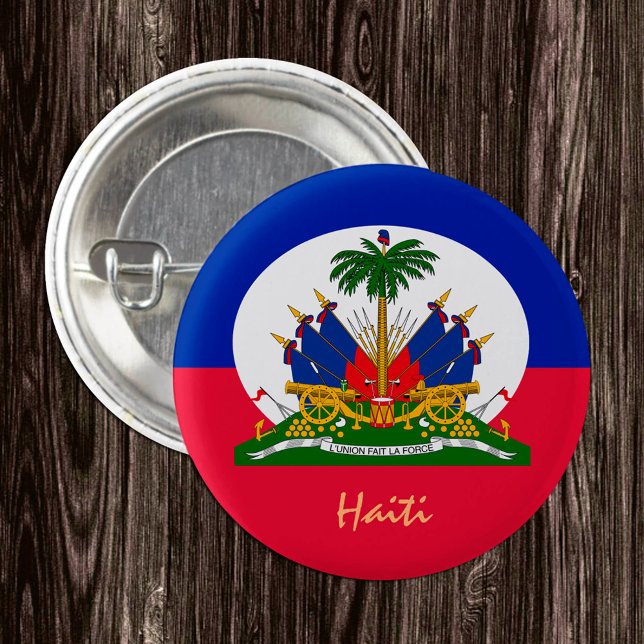 Haitian Flag & Haiti fashion, travel /sports Button (Creator Uploaded)