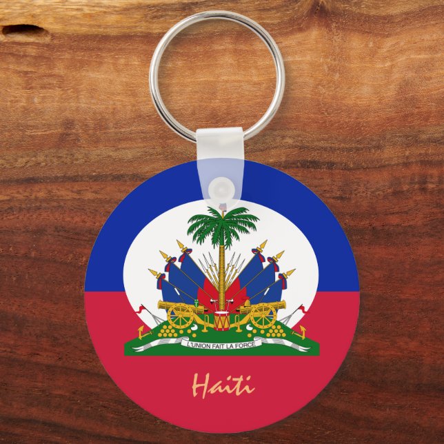 Haitian Flag & Haiti fashion, travel / sports Keychain (Front)