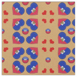 Haitian Flag &amp; Haiti Heart fashion Fabric