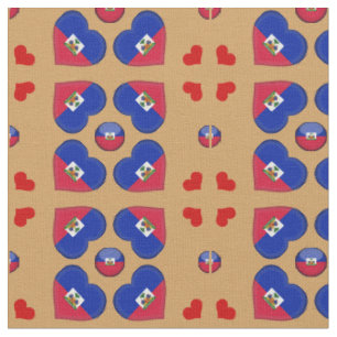 Haitian Flag & Haiti Heart fashion Fabric