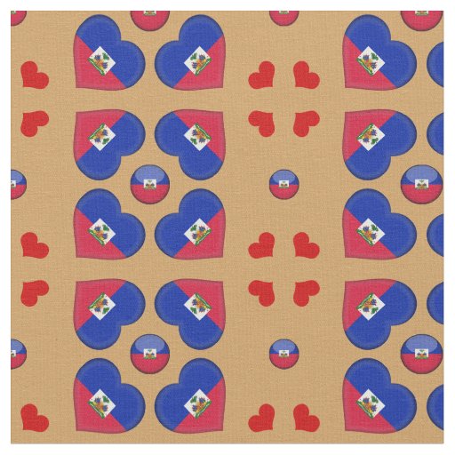 Haitian Flag & Haiti Heart fashion Fabric