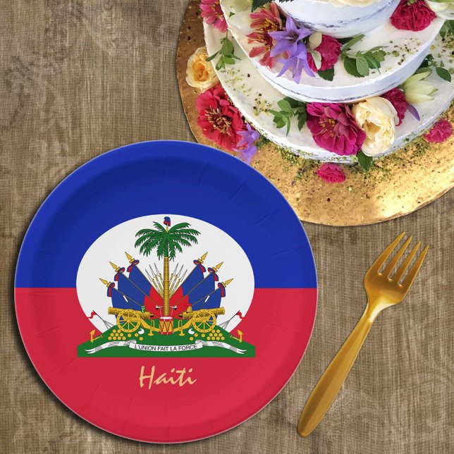 Haitian Flag & Haiti party, birthday /sports Paper Plates (Creator Uploaded)