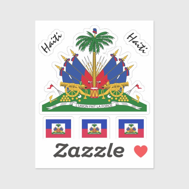 Haitian Flag & Haiti stickers collection /sports (Sheet)