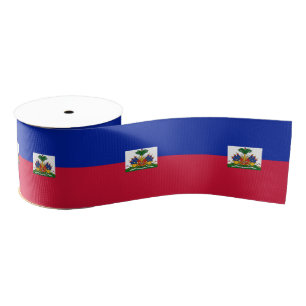 Haitian Flag & Haiti travel, holiday/sports Grosgrain Ribbon