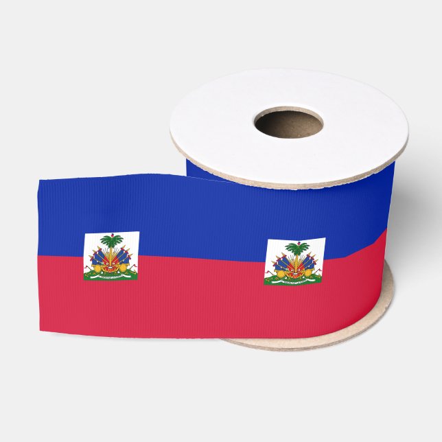 Haitian Flag & Haiti travel, holiday/sports Grosgrain Ribbon (Spool)