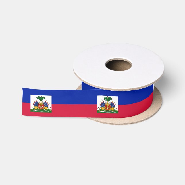Haitian Flag & Haiti travel, holiday/sports Satin Ribbon (Spool)