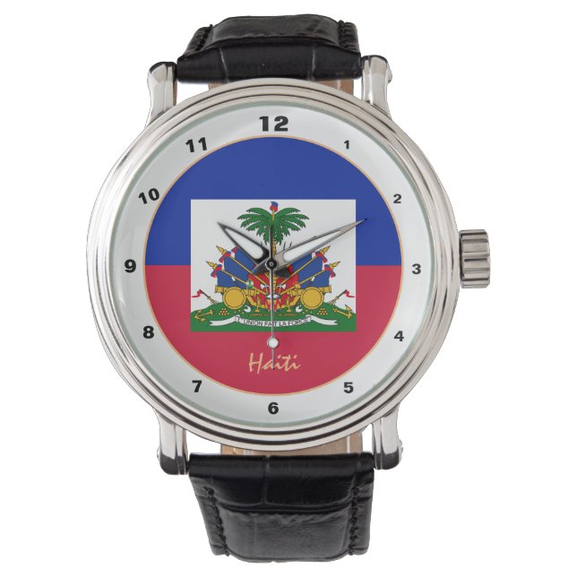 Haitian Flag & Haiti trendy fashion /design watch (Front)