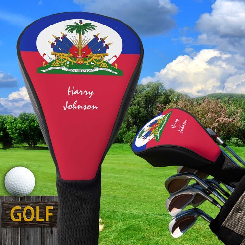 Haitian Flag  Monogrammed Golf Clubs Covers