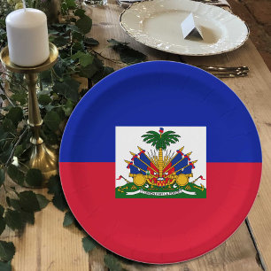 Haitian Flag plates, party, sports, Haiti Paper Plates