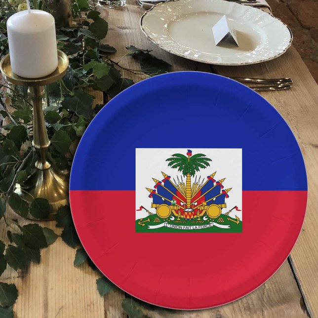 Haitian Flag plates, party, sports, Haiti Paper Plates (Creator Uploaded)