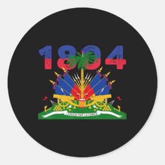 Haitian Flag Pride 1804 Independence Day Haiti Roo Classic Round Sticker