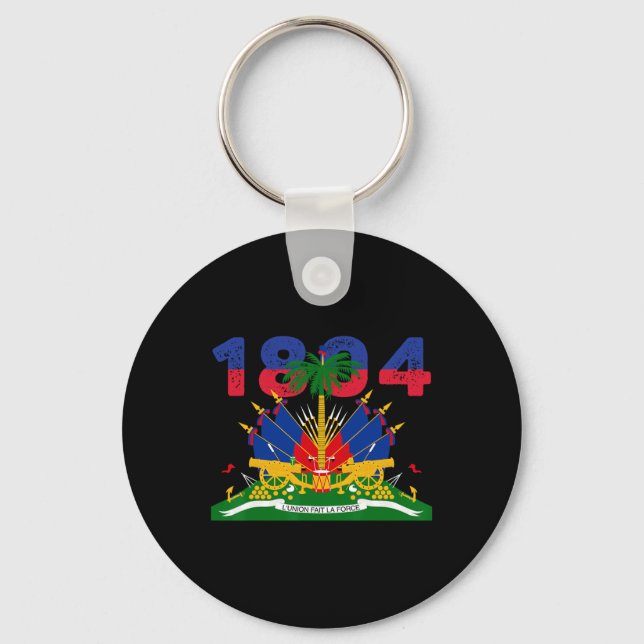 Haitian Flag Pride 1804 Independence Day Haiti Roo Keychain (Front)