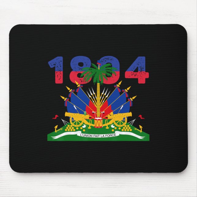 Haitian Flag Pride 1804 Independence Day Haiti Roo Mouse Pad (Front)
