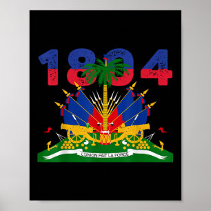 Haitian Flag Pride 1804 Independence Day Haiti Roo Poster