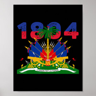 Haitian Flag Pride 1804 Independence Day Haiti Roo Poster