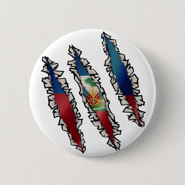 Haitian Flag Slash | Haiti Underneathe Button (Front)