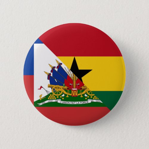 Haitian Ghanaian Flag  Half Haiti Ghana Button