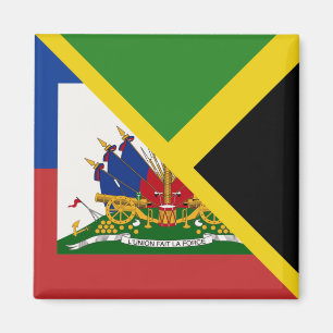 Haitian Jamaican Flag Half Jamaica Haiti Magnet