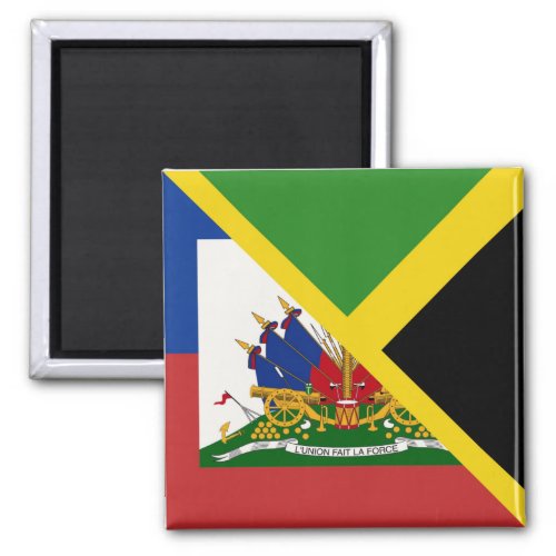 Haitian Jamaican Flag  Half Jamaica Haiti Magnet