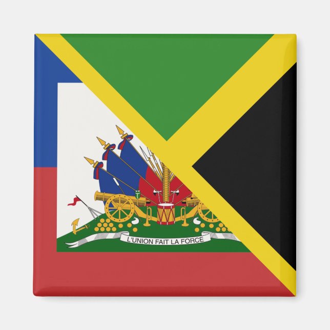 Haitian Jamaican Flag | Half Jamaica Haiti Magnet (Front)