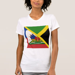 Haitian Jamaican Flag Half Jamaica Haiti T-Shirt