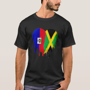 Haitian Jamaican Hispanic Heritage Month Flag Hear T-Shirt