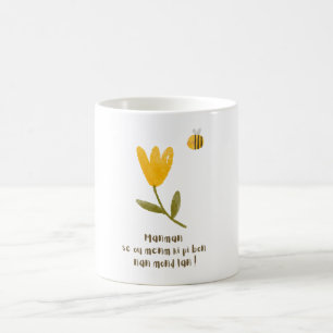 Haitian Mother's Day : Watercolor Flower and Bee Coffee Mug