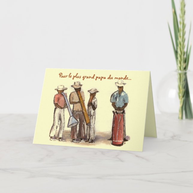 Haitian Musicians French Fathers Day Card (Front)