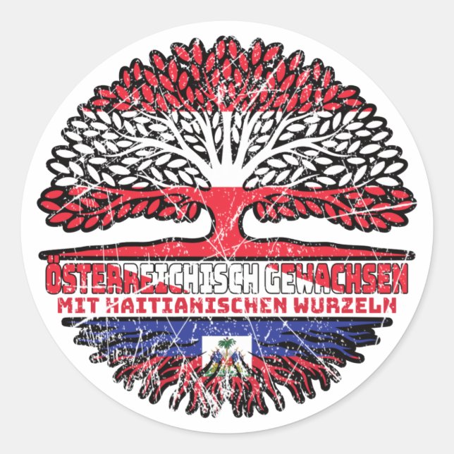 Haitian Österreichische Baum Classic Round Sticker (Front)