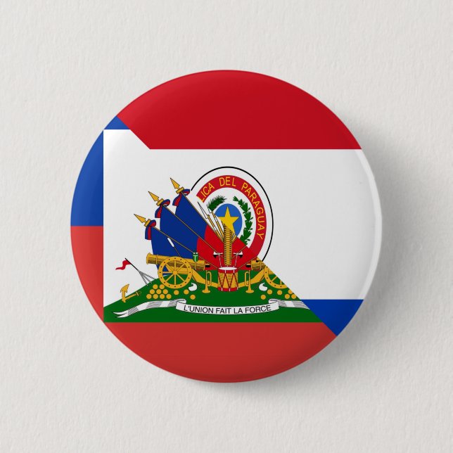 Haitian Paraguayan Flag | Haiti Paraguay Button (Front)