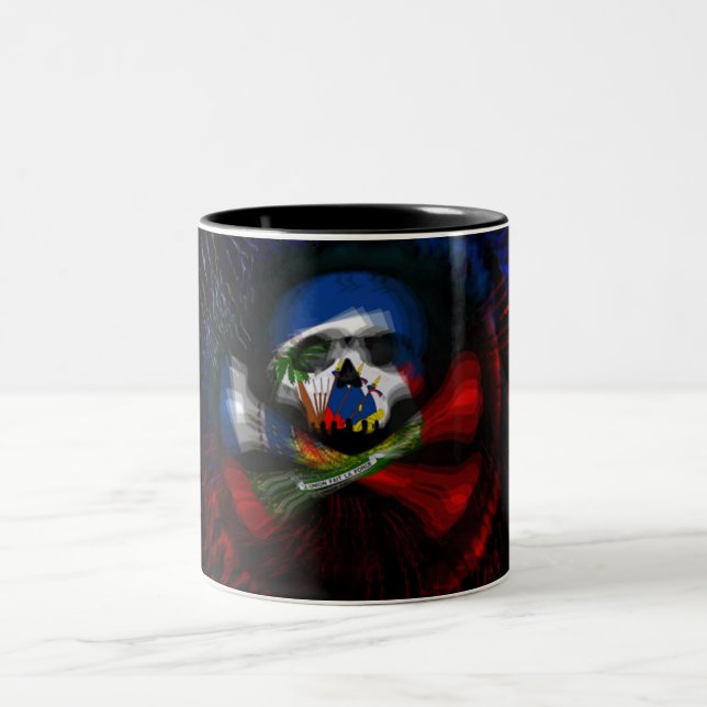 Haitian Pirate Flag Two-Tone Coffee Mug (Center)