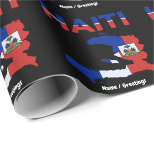Haitian Pride Haiti Flag Map Heritage Design Wrapping Paper