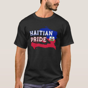 Haitian pride map with flag color for Haitian men  T-Shirt