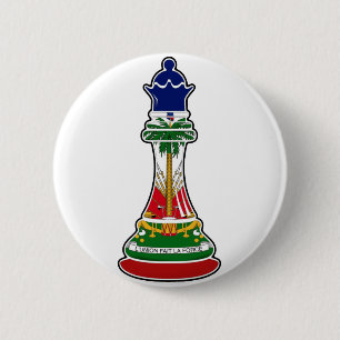 Haitian Queen Chess Piece   Haiti Flag Royalty Button