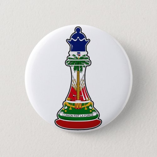 Haitian Queen Chess Piece  Haiti Flag Royalty Button