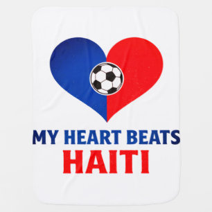 Haitian Soccer Heartbeat  Haiti is my Heart Baby Blanket