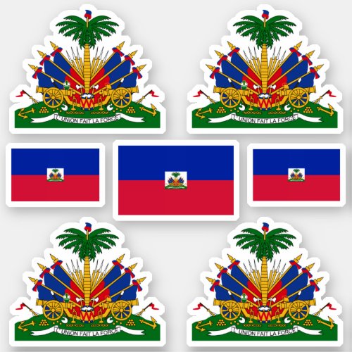 Haitian state symbols  coat of arms and flag sticker
