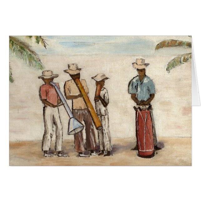 Haitian Street Musicians Blank Card (Front Horizontal)
