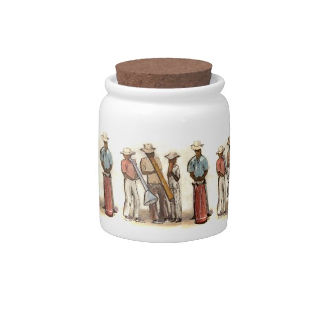 Haitian Street Musicians Candy Jar (Front)