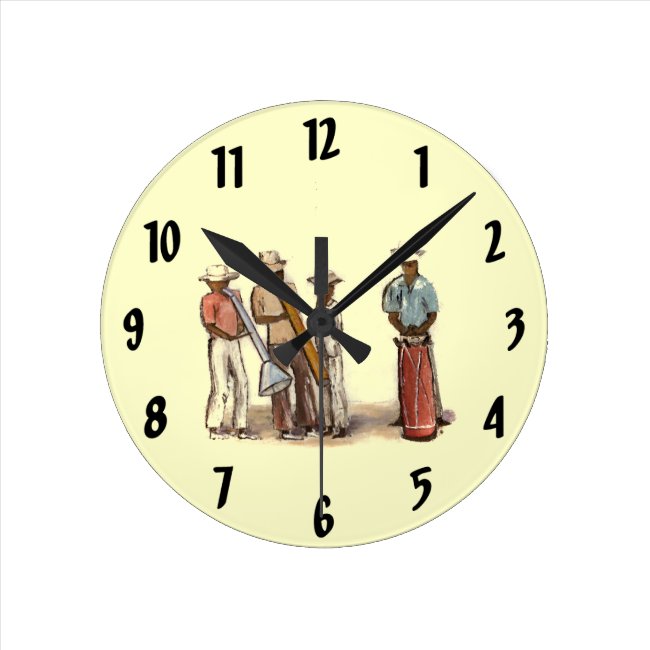 Haitian Street Musicians Clock